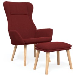 vidaXL Relaxsessel mit Hocker Weinrot Stoff