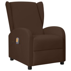 vidaXL Ohrensessel mit Massagefunktion Aufstehhilfe Braun Kunstleder