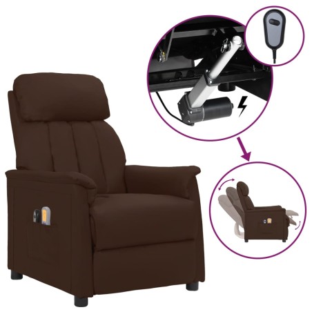 vidaXL Massagesessel Elektrisch Braun Kunstleder
