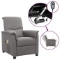vidaXL Massagesessel Elektrisch Hellgrau Stoff vidaXL Massagesessel Elektrisch Hellgrau Stoff