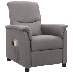 vidaXL Massagesessel Elektrisch Hellgrau Stoff