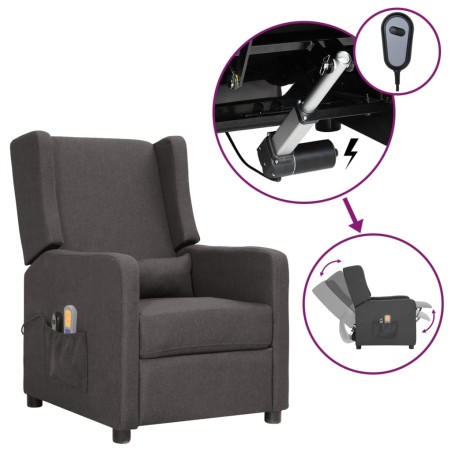 vidaXL Massagesessel Elektrisch Dunkelgrau Stoff