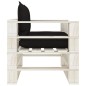 Garten-Palettensofa mit Kissen in Schwarz Holz Garten-Palettensofa mit Kissen in Schwarz Holz