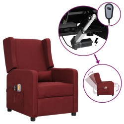 vidaXL Massagesessel Elektrisch Weinrot Stoff