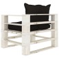 Garten-Palettensofa mit Kissen in Schwarz Holz Garten-Palettensofa mit Kissen in Schwarz Holz