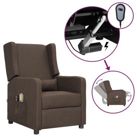 vidaXL Massagesessel Elektrisch Taupe Stoff