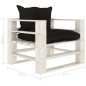 Garten-Palettensofa mit Kissen in Schwarz Holz Garten-Palettensofa mit Kissen in Schwarz Holz