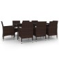 vidaXL 9-tlg. Garten-Essgruppe mit Kissen Poly Rattan und Glas vidaXL 9-tlg. Garten-Essgruppe mit Kissen Poly Rattan und Glas