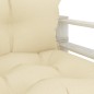 Garten-Palettensofa mit Kissen in Creme Holz Garten-Palettensofa mit Kissen in Creme Holz