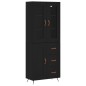 Highboard Schwarz 69,5x34x180 cm Holzwerkstoff Highboard Schwarz 69,5x34x180 cm Holzwerkstoff