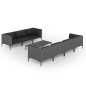 vidaXL 8-tlg. Garten-Lounge-Set mit Kissen Poly Rattan Dunkelgrau vidaXL 8-tlg. Garten-Lounge-Set mit Kissen Poly Rattan Dunkelgrau