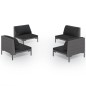 vidaXL 4-tlg. Garten-Lounge-Set mit Kissen Poly Rattan Dunkelgrau vidaXL 4-tlg. Garten-Lounge-Set mit Kissen Poly Rattan Dunkelgrau