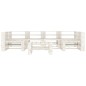 7-tlg. Garten-Lounge-Set aus Paletten Holz Weiß 7-tlg. Garten-Lounge-Set aus Paletten Holz Weiß
