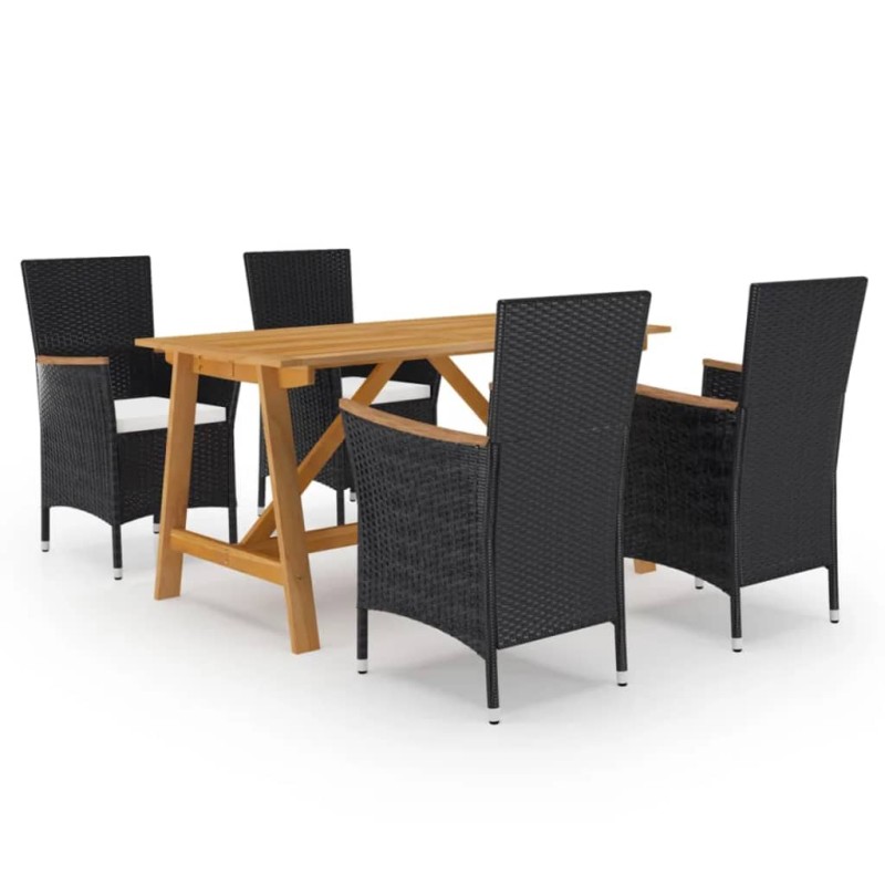 vidaXL 5-tlg. Garten-Essgruppe Schwarz vidaXL 5-tlg. Garten-Essgruppe Schwarz