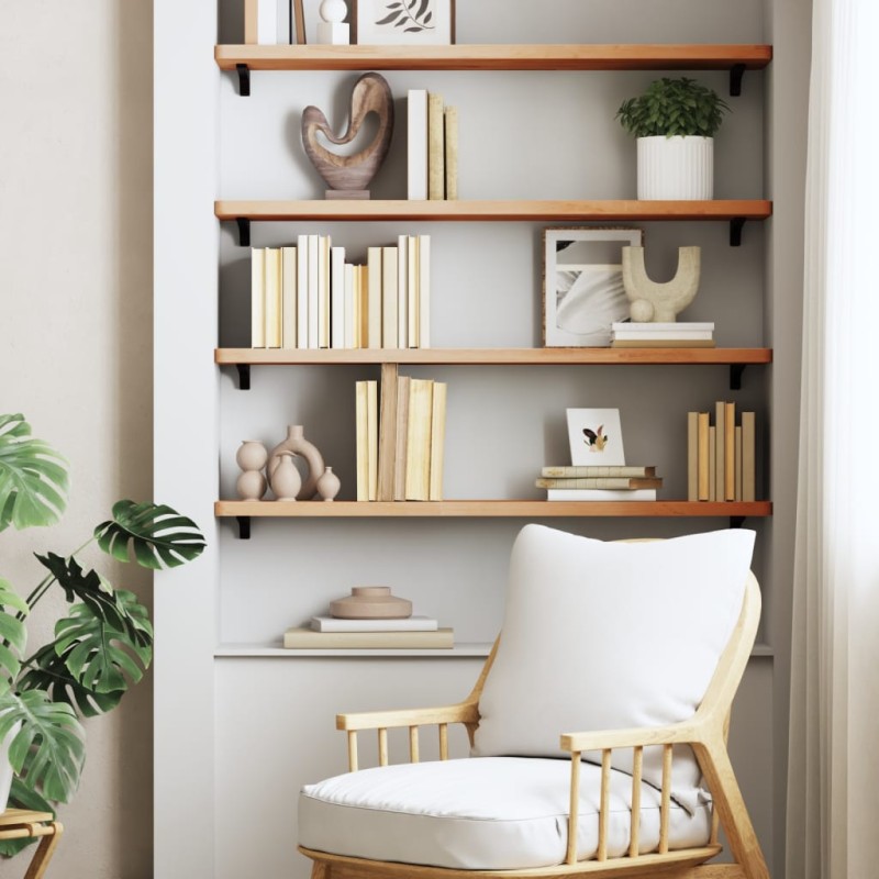 vidaXL Wandregal 80x20x2,5 cm Massivholz Buche vidaXL Wandregal 80x20x2,5 cm Massivholz Buche
