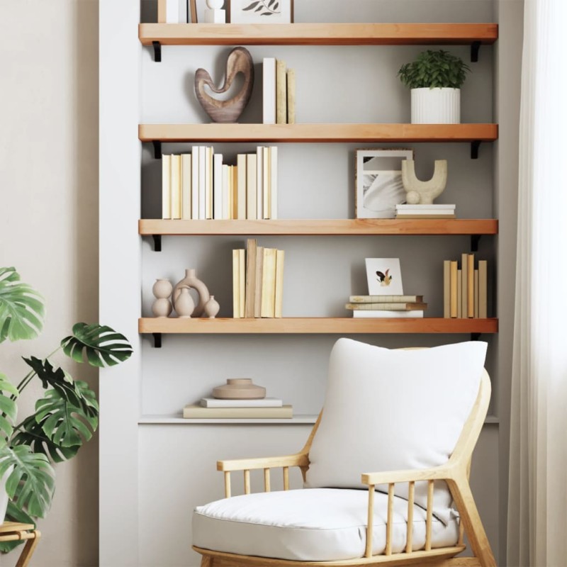 vidaXL Wandregal 80x20x4 cm Massivholz Buche vidaXL Wandregal 80x20x4 cm Massivholz Buche