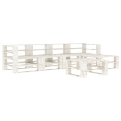 vidaXL 6-tlg. Garten-Lounge-Set aus Paletten Holz Weiß