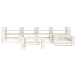 vidaXL 6-tlg. Garten-Lounge-Set aus Paletten Holz Weiß
