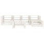 vidaXL 6-tlg. Garten-Lounge-Set aus Paletten Holz Weiß vidaXL 6-tlg. Garten-Lounge-Set aus Paletten Holz Weiß