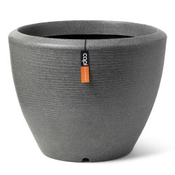 Capi Pflanzvase Arc Granite Konisch Niedrig 34x25 cm Anthrazit