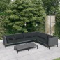 vidaXL 7-tlg. Garten-Lounge-Set mit Auflagen Poly Rattan Dunkelgrau vidaXL 7-tlg. Garten-Lounge-Set mit Auflagen Poly Rattan Dunkelgrau