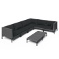 vidaXL 7-tlg. Garten-Lounge-Set mit Auflagen Poly Rattan Dunkelgrau vidaXL 7-tlg. Garten-Lounge-Set mit Auflagen Poly Rattan Dunkelgrau