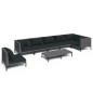 vidaXL 8-tlg. Garten-Lounge-Set mit Auflagen Poly Rattan Dunkelgrau vidaXL 8-tlg. Garten-Lounge-Set mit Auflagen Poly Rattan Dunkelgrau