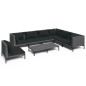 vidaXL 8-tlg. Garten-Lounge-Set mit Auflagen Poly Rattan Dunkelgrau vidaXL 8-tlg. Garten-Lounge-Set mit Auflagen Poly Rattan Dunkelgrau