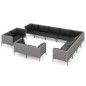 vidaXL 12-tlg. Garten-Lounge-Set mit Auflagen Poly Rattan Dunkelgrau vidaXL 12-tlg. Garten-Lounge-Set mit Auflagen Poly Rattan Dunkelgrau