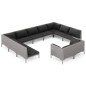vidaXL 11-tlg. Garten-Lounge-Set mit Kissen Poly Rattan Dunkelgrau vidaXL 11-tlg. Garten-Lounge-Set mit Kissen Poly Rattan Dunkelgrau