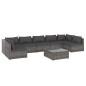 vidaXL 8-tlg. Garten-Lounge-Set mit Kissen Poly Rattan Grau vidaXL 8-tlg. Garten-Lounge-Set mit Kissen Poly Rattan Grau