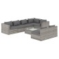 vidaXL 8-tlg. Garten-Lounge-Set mit Kissen Grau Poly Rattan vidaXL 8-tlg. Garten-Lounge-Set mit Kissen Grau Poly Rattan