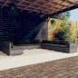 vidaXL 11-tlg. Garten-Lounge-Set mit Kissen Grau Poly Rattan vidaXL 11-tlg. Garten-Lounge-Set mit Kissen Grau Poly Rattan
