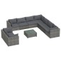 vidaXL 10-tlg. Garten-Lounge-Set mit Kissen Grau Poly Rattan vidaXL 10-tlg. Garten-Lounge-Set mit Kissen Grau Poly Rattan
