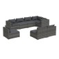 vidaXL 8-tlg. Garten-Lounge-Set mit Kissen Poly Rattan Grau vidaXL 8-tlg. Garten-Lounge-Set mit Kissen Poly Rattan Grau