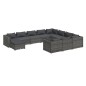 vidaXL 11-tlg. Garten-Lounge-Set mit Kissen Poly Rattan Grau vidaXL 11-tlg. Garten-Lounge-Set mit Kissen Poly Rattan Grau