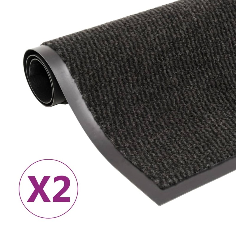 Schmutzfangmatten 2 Stk. Rechteckig Getuftet 60x90 cm Schwarz Schmutzfangmatten 2 Stk. Rechteckig Getuftet 60x90 cm Schwarz