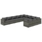vidaXL 10-tlg. Garten-Lounge-Set mit Kissen Poly Rattan Grau vidaXL 10-tlg. Garten-Lounge-Set mit Kissen Poly Rattan Grau