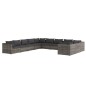 vidaXL 11-tlg. Garten-Lounge-Set mit Kissen Poly Rattan Grau vidaXL 11-tlg. Garten-Lounge-Set mit Kissen Poly Rattan Grau