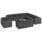 vidaXL 12-tlg. Garten-Lounge-Set mit Kissen Grau Poly Rattan vidaXL 12-tlg. Garten-Lounge-Set mit Kissen Grau Poly Rattan
