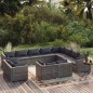 vidaXL 12-tlg. Garten-Lounge-Set mit Kissen Grau Poly Rattan vidaXL 12-tlg. Garten-Lounge-Set mit Kissen Grau Poly Rattan