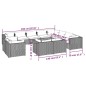 vidaXL 12-tlg. Garten-Lounge-Set mit Kissen Grau Poly Rattan vidaXL 12-tlg. Garten-Lounge-Set mit Kissen Grau Poly Rattan
