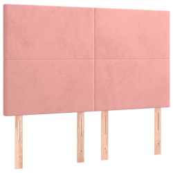 vidaXL Kopfteile 4 Stk. Rosa 72x5x78/88 cm Samt