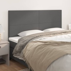 vidaXL Kopfteile 4 Stk. Grau 100x5x78/88 cm Kunstleder