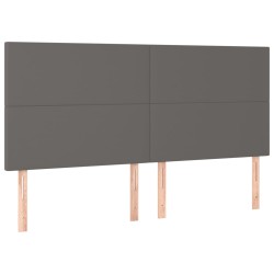 vidaXL Kopfteile 4 Stk. Grau 100x5x78/88 cm Kunstleder