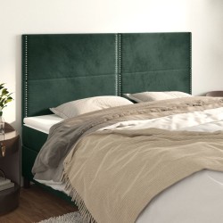 vidaXL Kopfteile 4 Stk. Dunkelgrün 90x5x78/88 cm Samt