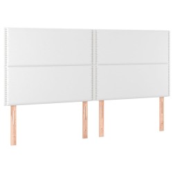 vidaXL Kopfteile 4 Stk. Weiß 90x5x78/88 cm Kunstleder