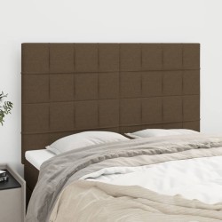 vidaXL Kopfteile 4 Stk. Dunkelbraun 72x5x78/88 cm Stoff