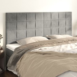 vidaXL Kopfteile 4 Stk. Hellgrau 80x5x78/88 cm Samt