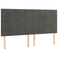 vidaXL Kopfteile 4 Stk. Dunkelgrau 100x5x78/88 cm Samt